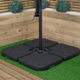 Rackhams 3m Cantilever Banana Garden Parasol in Blue with Crank Handle and Parasol Base Weights Included - thumbnail 2