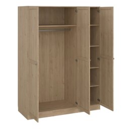 Rackhams Brande Wardrobe with 3 Frame Doors in Jackson Hickory - Brown - Malemine - 1 - thumbnail 5