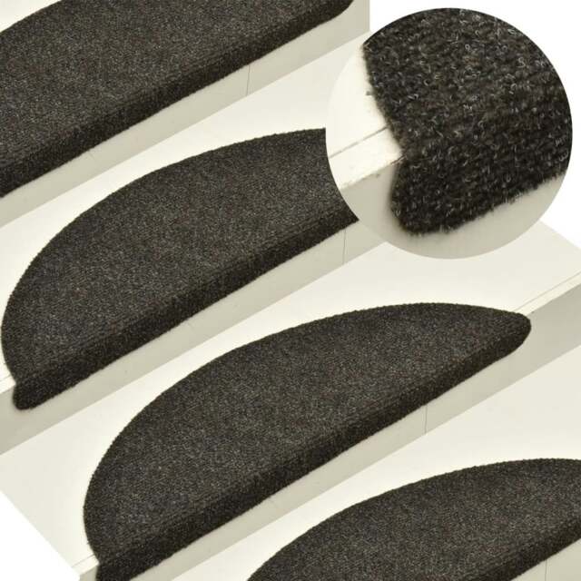Rackhams Self-adhesive Stair Mats 10pcs Light Brown 56x17x3cm Needle Punch - image 1