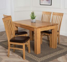 Rackhams Dakota Small Oak Dining Table with Harvard Oak Chairs - Natural Oak - 6 chairs - thumbnail 3