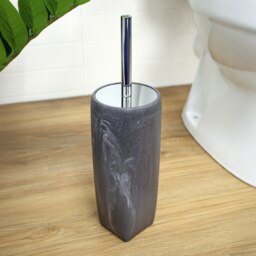 Rackhams Octavia Grey Marble & Chrome Toilet Brush & Holder