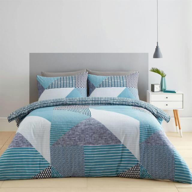 Rackhams Larsson Geo Duvet Cover Set - Teal - Single - image 1