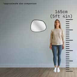 Rackhams Modern Black Pebble Metal Wall Mirror - 53cm x 41cm - Brown - thumbnail 4