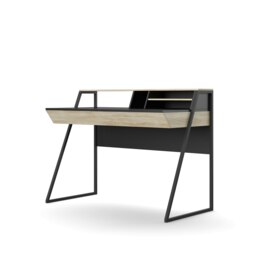 Rackhams Salcombe desk in black oak light - Black - thumbnail 1