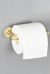 Rackhams Stainless Steel Self-Adhesive Non-Perforated Bathroom Paper Towel Holder - Gold - thumbnail 3