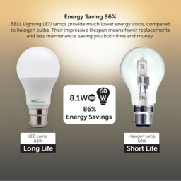 Rackhams B22 Bayonet Dimmable LED GLS 8.1W Energy Saving Light Bulb - Pack of 6 - thumbnail 6