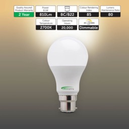 Rackhams B22 Bayonet Dimmable LED GLS 8.1W Energy Saving Light Bulb - Pack of 6 - thumbnail 3