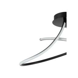 Rackhams Carter 2 Light LED, Curved Ceiling Light - Matt Black - thumbnail 6