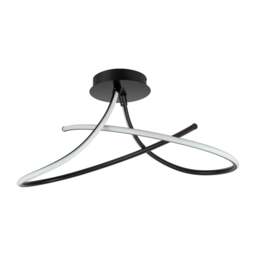 Rackhams Carter 2 Light LED, Curved Ceiling Light - Matt Black - thumbnail 4