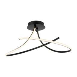 Rackhams Carter 2 Light LED, Curved Ceiling Light - Matt Black - thumbnail 3