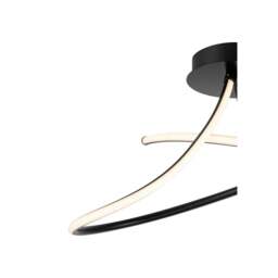 Rackhams Carter 2 Light LED, Curved Ceiling Light - Matt Black - thumbnail 5