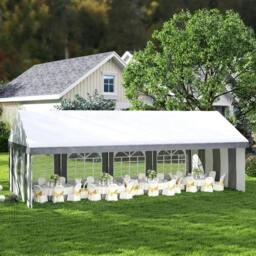 Rackhams 8m x 4m Marquee Gazebo with Sides, Level 4 Wind Protection & Waterproof, Light Grey - thumbnail 2