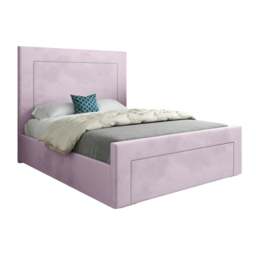 Rackhams Lucca Upholstered Soft Velvet Bed Frame - Pink - Small single - Pink - thumbnail 5