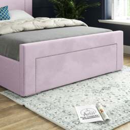 Rackhams Lucca Upholstered Soft Velvet Bed Frame - Pink - Small single - Pink - thumbnail 3