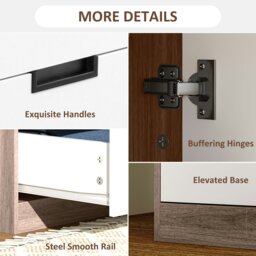 Rackhams 2 Door Wardrobe Brown Wardrobe with 3 Drawer and Hanging Rod Brown - Grey - thumbnail 6