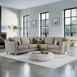Rackhams The Elton Large Corner Sofa - Stone - thumbnail 1