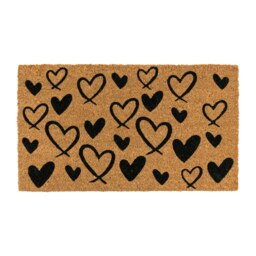Rackhams Eco-Friendly Latex Backed Coir Entrance Doormat, 40x70cm - Hearts - 1 - Brown - thumbnail 2