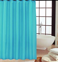 Rackhams - Polyester fabric Shower Mould and Mildew Resistant Curtain 180 x 180 cm (71 x 71 Inch) & 180 x 220 cm (71 x 88 Inch) + Matching Hooks - Teal - 180 x 180 cm (71 x 71 Inch - thumbnail 1
