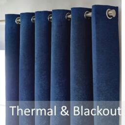 Rackhams Chenille Blackout Ring Top Eyelet Curtains - Silver - 117cm width x 137cm drop - thumbnail 4