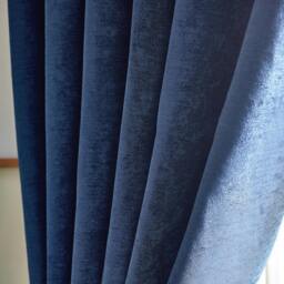 Rackhams Chenille Blackout Ring Top Eyelet Curtains - Silver - 117cm width x 137cm drop - thumbnail 5