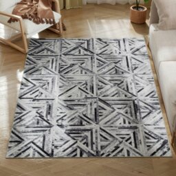 Rackhams Non-Slip Washable Rug, Chenille Floor Carpet for Living Room, Black - Black - 230L x 160W x 0.5H cm - thumbnail 2