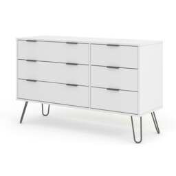 Rackhams Augusta 3 + 3 Drawer Wide Chest - antique waxed pine - thumbnail 4