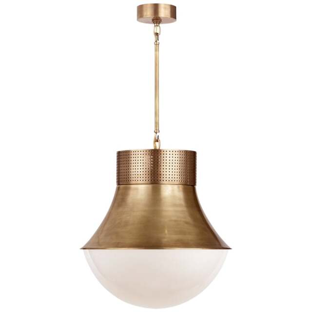 Rackhams Utopia Tall Pendant Light - Antique Burnished Brass