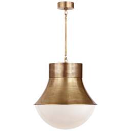 Rackhams Utopia Tall Pendant Light - Antique Burnished Brass - thumbnail 1