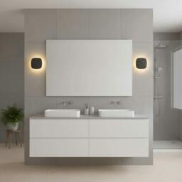 Rackhams 6 Watt Square Black IP65 Vanity Wall Light - thumbnail 3