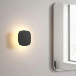 Rackhams 6 Watt Square Black IP65 Vanity Wall Light - thumbnail 1