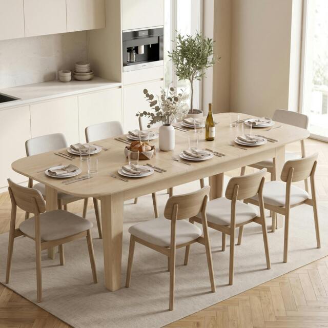 Rackhams 140-180 cm Extendable Oval Dining Table for 4-6 Round Edges - Oak - image 1