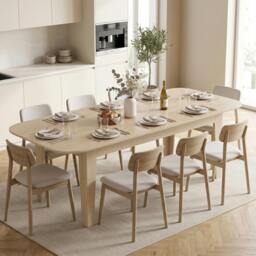 Rackhams 140-180 cm Extendable Oval Dining Table for 4-6 Round Edges - Oak