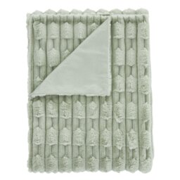 Rackhams So Soft Carved Faux Fur Blanket Throw - Sage Green - 150 x 200 cm - thumbnail 5