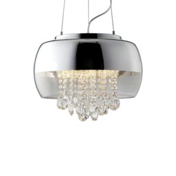 Rackhams Luna Pendant 40CM 3XE14 Designer Light Crafted From A Chrome Fitting And Glass Shades With Suspended Crystals - thumbnail 3
