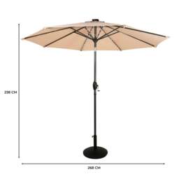Rackhams LED Tilt Parasol 2.7m With Tilt Base – Beige - thumbnail 5
