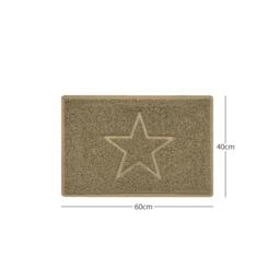 "Rackhams ""Star"" Embossed Loofah Textured Spaghetti Doormat - Beige - 60cm x 40cm - Yes (Suitable for Indoors)"