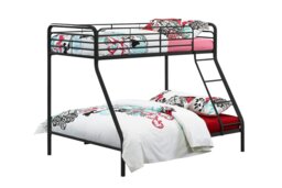 Rackhams Bunk Bed Metal Black - Single Double - thumbnail 1