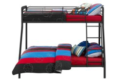 Rackhams Bunk Bed Metal Black - Single Double - thumbnail 3