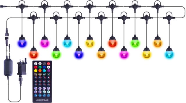 Rackhams RGBW Outdoor LED Festoon Lights - image 1