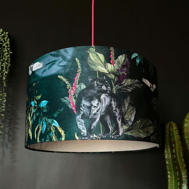 "Rackhams Handmade Velvet Lampshade in Wild Wood - Table / Floor Lamp - 25cm diameter x 25cm Height (10"" x 10"")" - image 1
