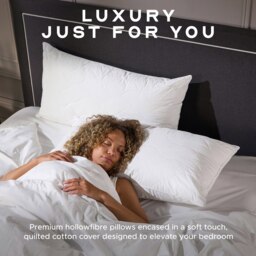 Rackhams Hotel Luxury Cotton Quilted Kingsize Pillow - 1 Pack - thumbnail 3