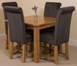 Rackhams Oslo 90 x 90cm Small Square Oak Dining Set with Washington Fabric Chairs - 1 - 4 chairs - Beige - thumbnail 6