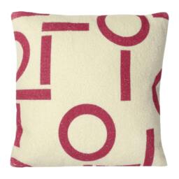 Rackhams Shearling Printed Cushion Cover - Pink - 43cm x 43cm - Pink - 100% Polyester