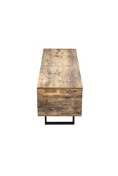 Rackhams Industrial Wooden Flip Top Storage Bench - Brown - thumbnail 3