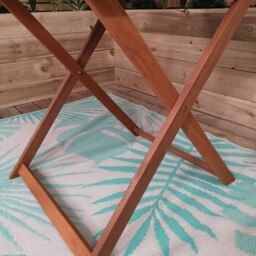 Rackhams Outdoor 4 Person Folding Square Wooden Garden Patio Dining Table Chairs Parasol and Base Set - Outdoor Furniture Sets - thumbnail 6