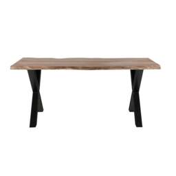 Rackhams Oakland Large Acacia Wood Dining Table With Cross Metal Legs 6-8 SEATER - Natural - Wood - 200x100x78 CM (LxDxH) - Dining Table - thumbnail 4