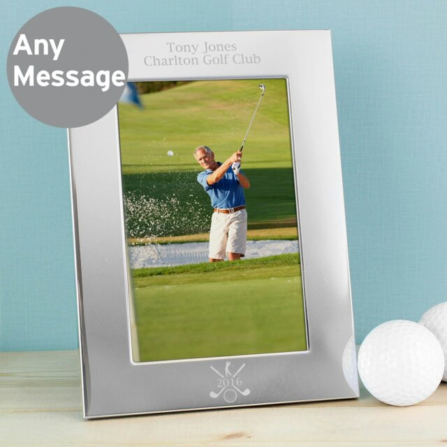 Rackhams Personalised Golf 6x4 Silver Photo Frame - image 1