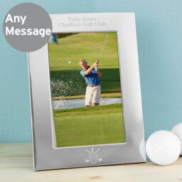 Rackhams Personalised Golf 6x4 Silver Photo Frame