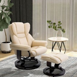 Rackhams PU Leather Manual Reclining Armchair Footstool - Black - PU Leather - thumbnail 2