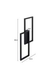 Rackhams Modern Industrial Double Rectangular Wall Light in Textured - Black - One Size - thumbnail 2